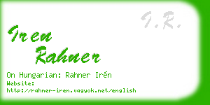 iren rahner business card